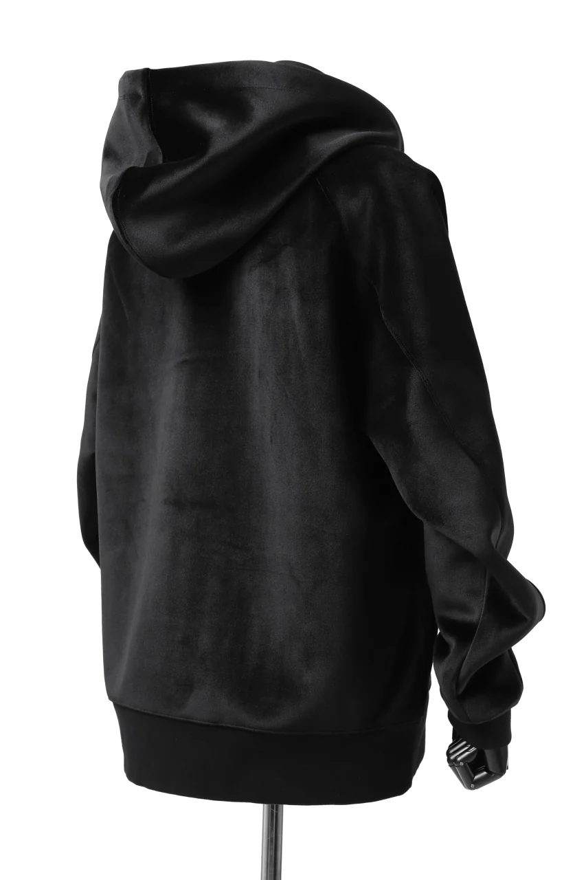 Y-3 Yohji Yamamoto FULL ZIP SQUARE HOODIE PARKA / VELVET SPACER (BLACK) - Image 6