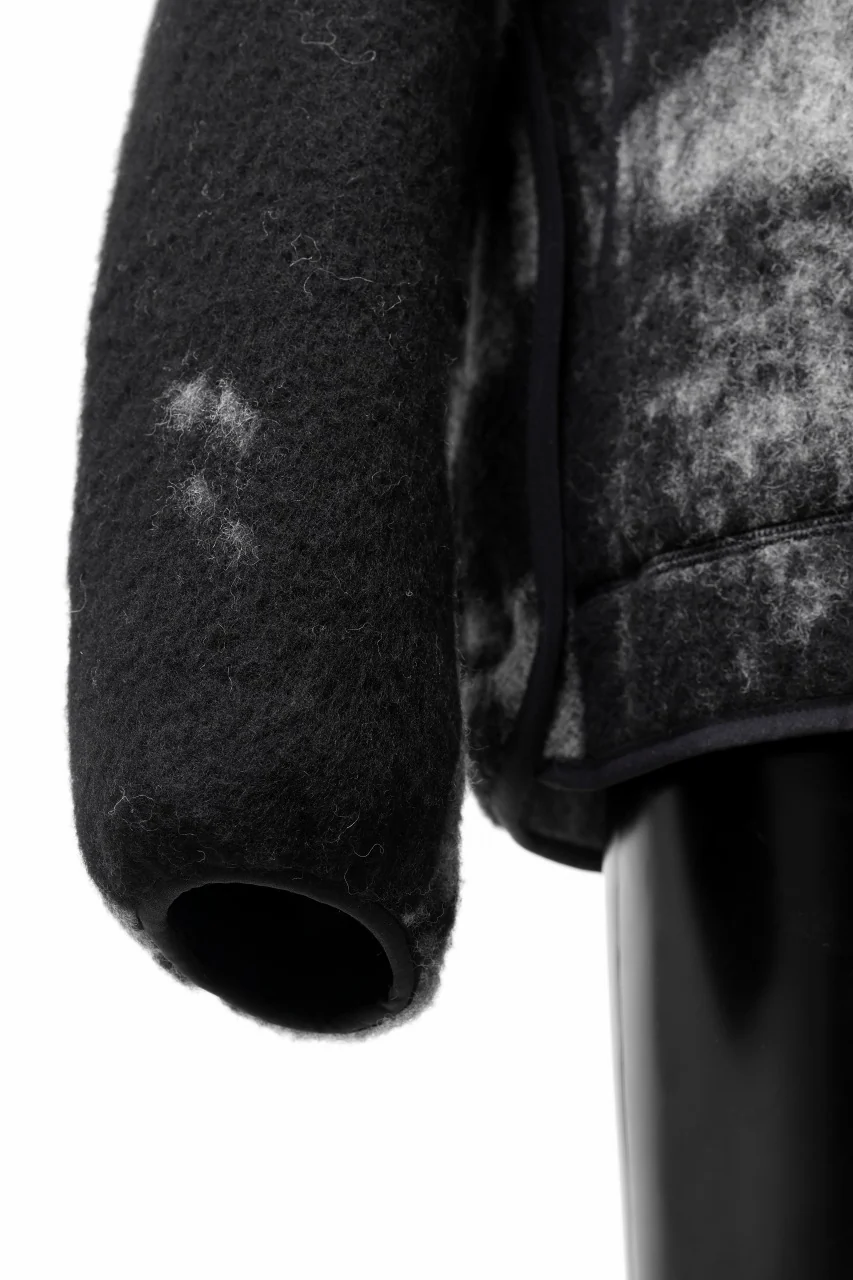 Y-3 Yohji Yamamoto FUZZY FLEECE HOODED JACKET (BLACK + MULTI) - Image 11