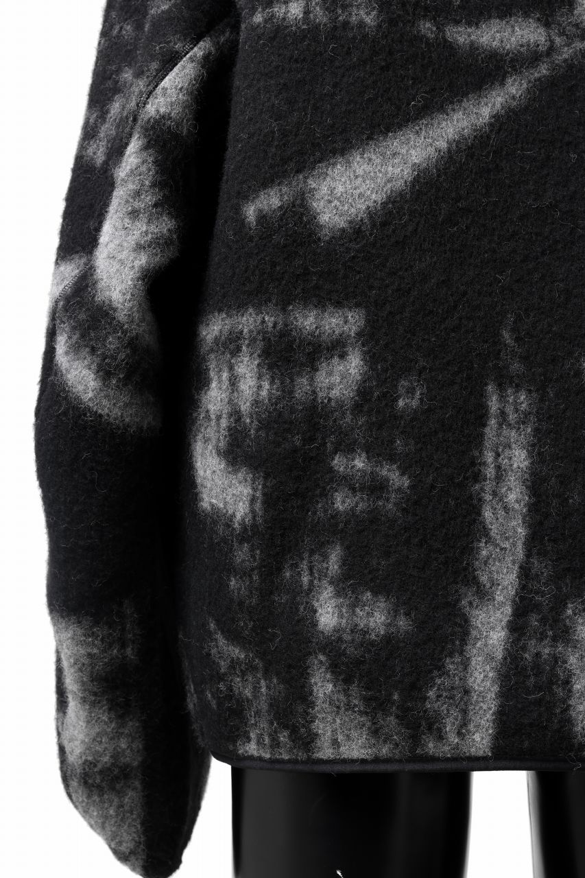 Y-3 Yohji Yamamoto FUZZY FLEECE HOODED JACKET (BLACK + MULTI) - Image 17