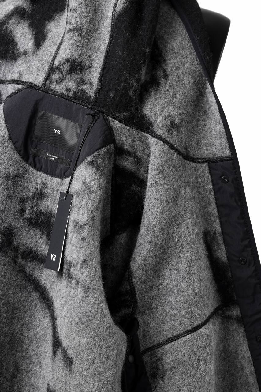 Y-3 Yohji Yamamoto FUZZY FLEECE HOODED JACKET (BLACK + MULTI) - Image 18