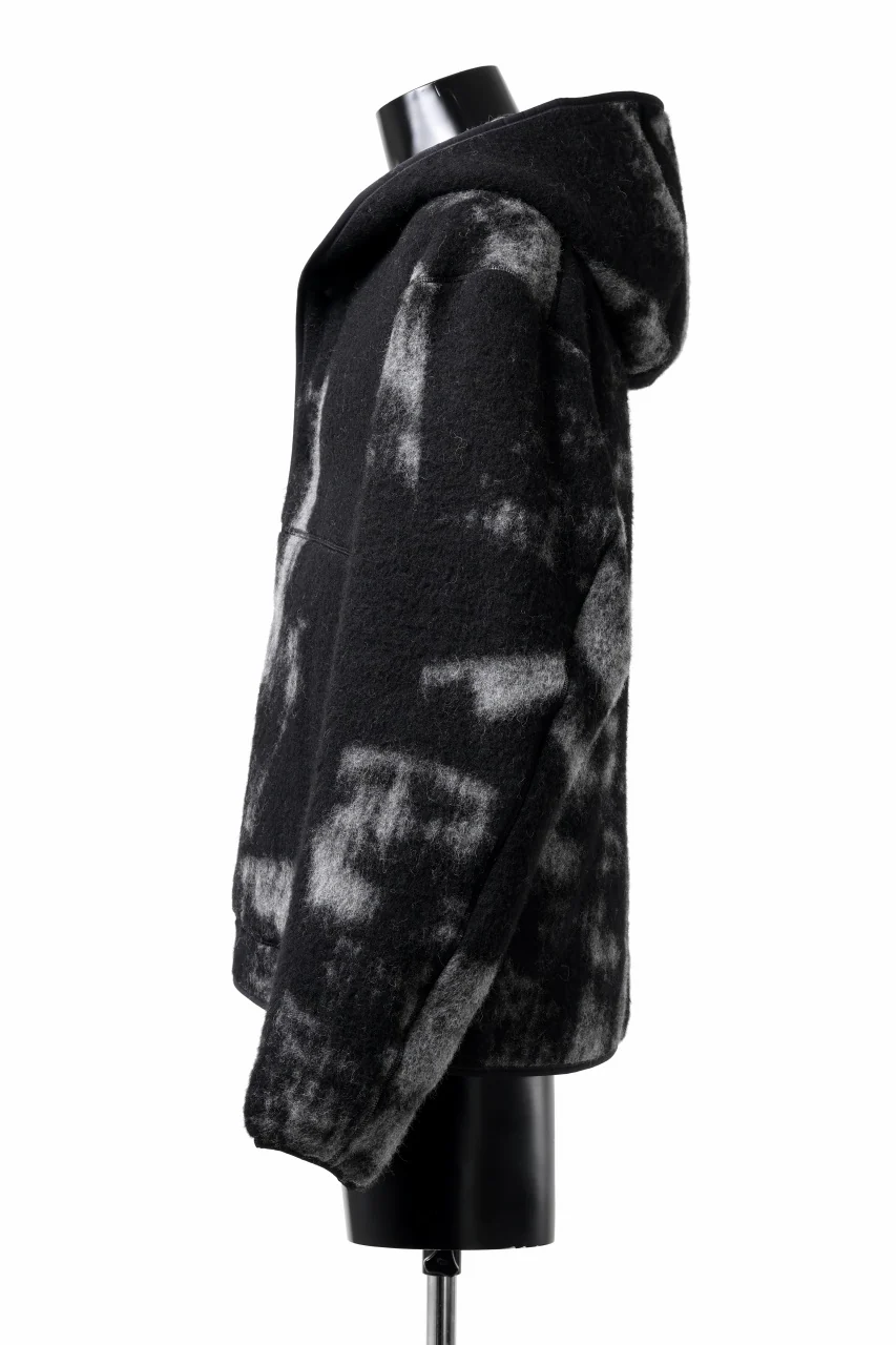 Y-3 Yohji Yamamoto FUZZY FLEECE HOODED JACKET (BLACK + MULTI) - Image 4
