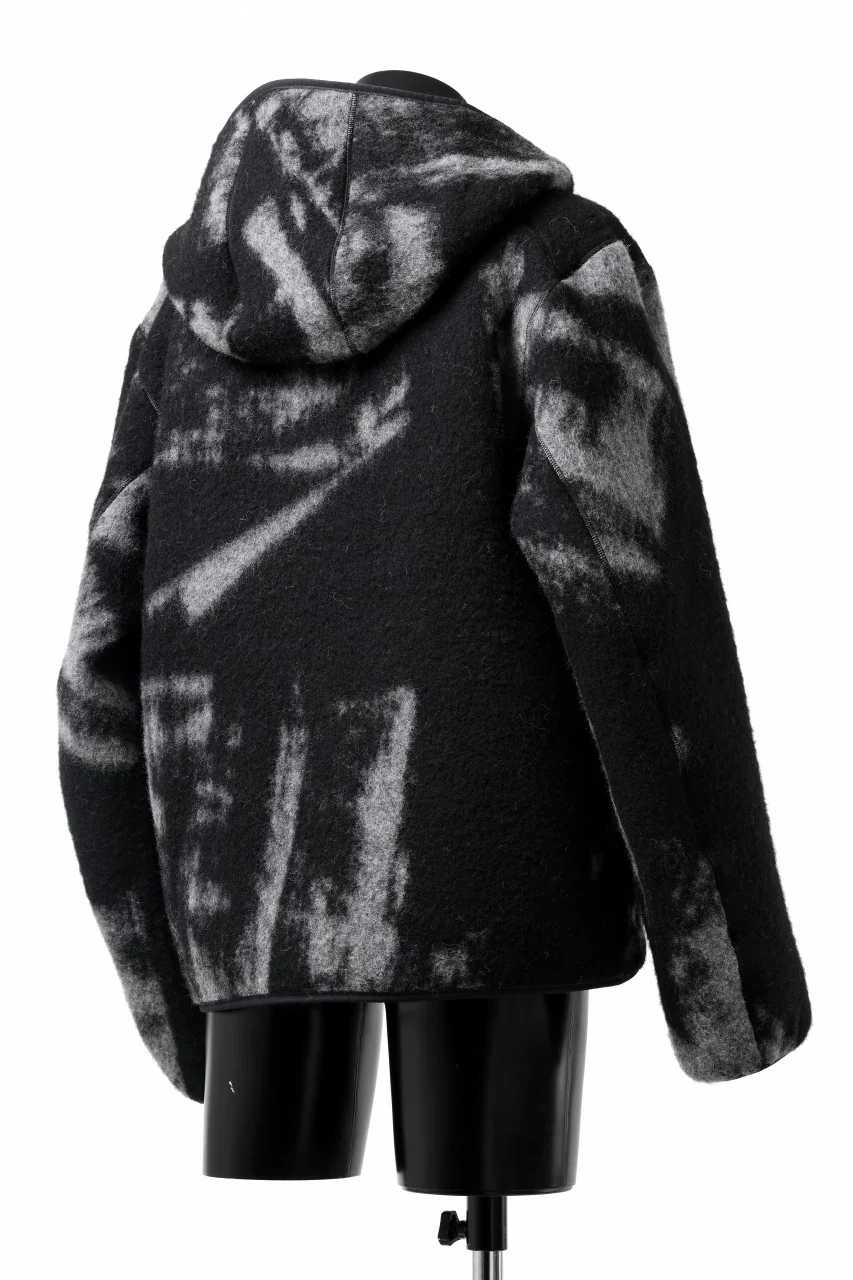 Y-3 Yohji Yamamoto FUZZY FLEECE HOODED JACKET (BLACK + MULTI) - Image 6