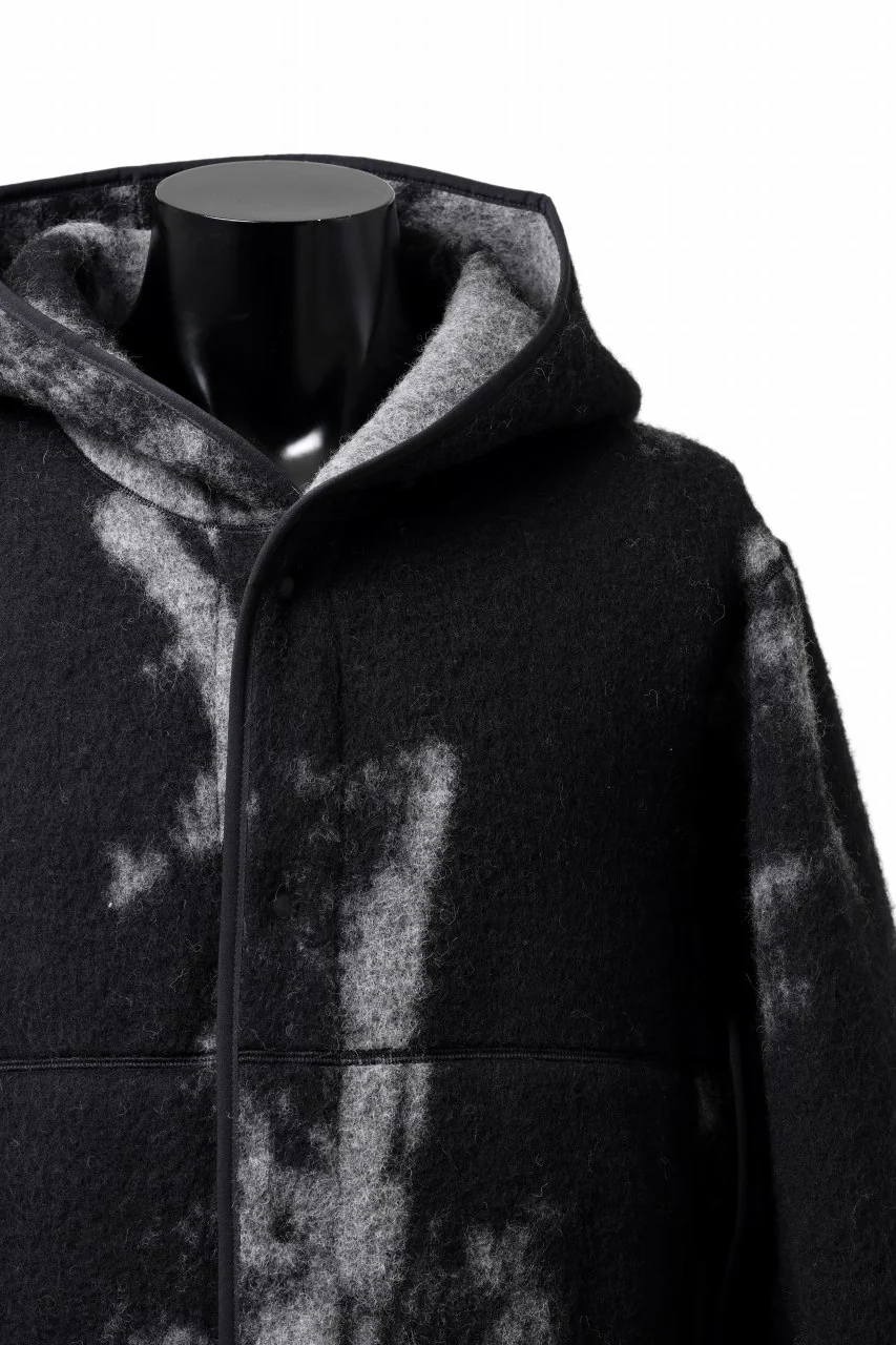Y-3 Yohji Yamamoto FUZZY FLEECE HOODED JACKET (BLACK + MULTI) - Image 8