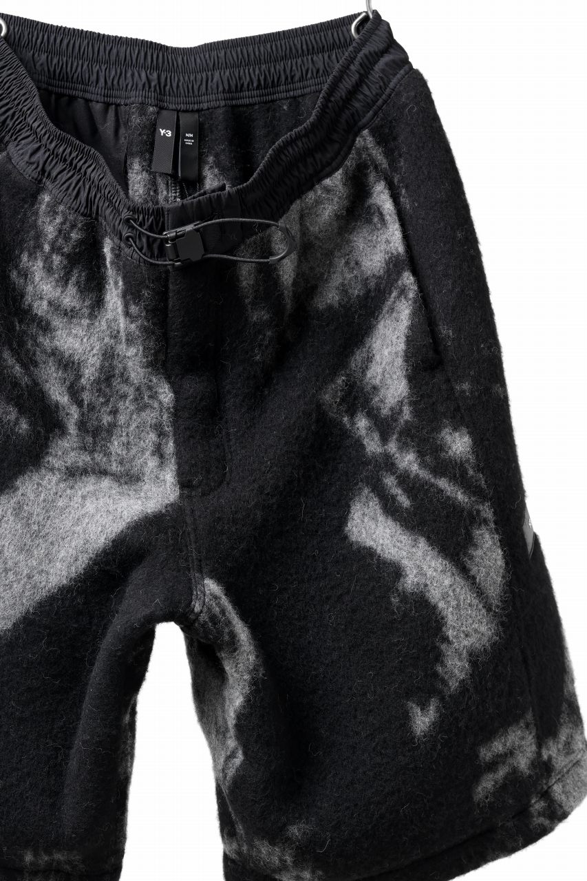 Y-3 Yohji Yamamoto FUZZY FLEECE SHORTS (BLACK + MULTI) - Image 5