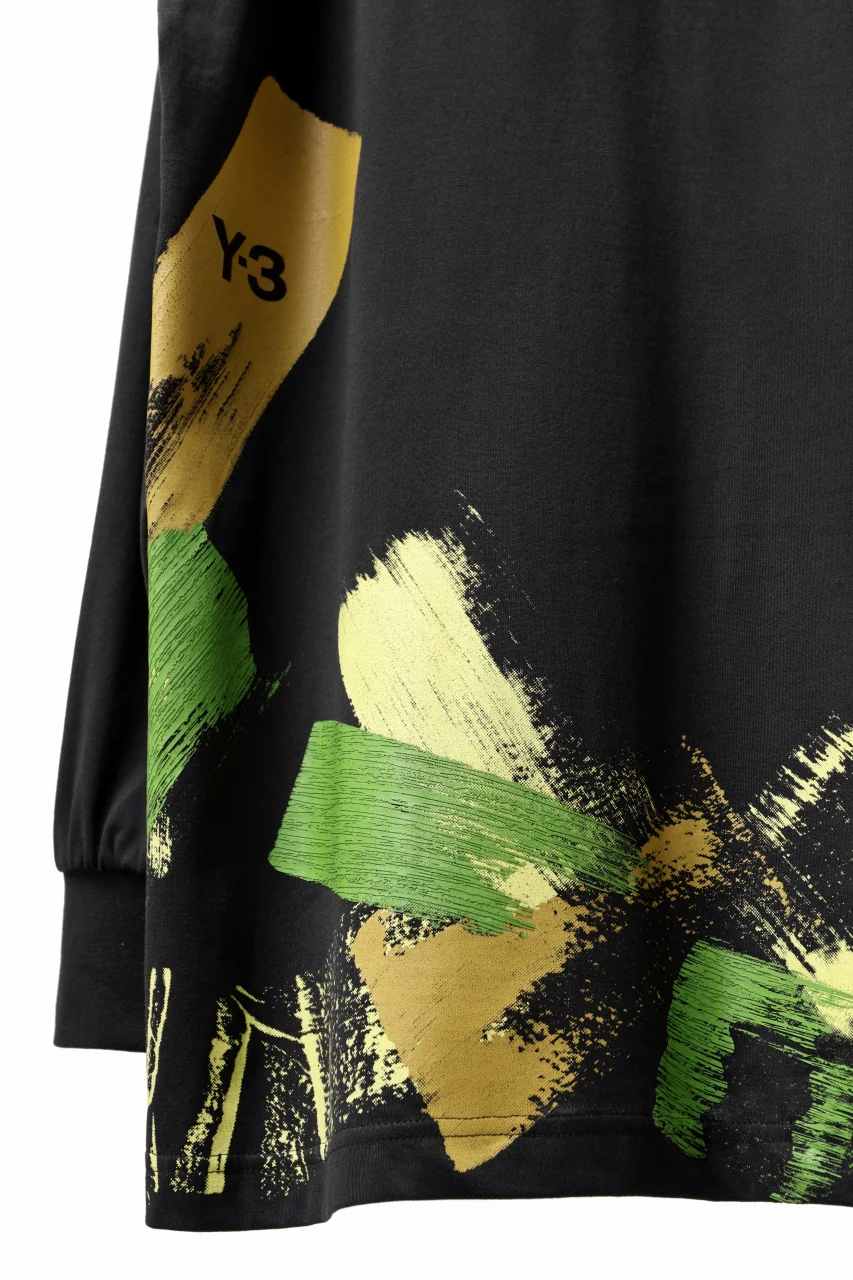 Y-3 Yohji Yamamoto GFX LONG SLEEVE TOP / SC JERSEY (BLACK) - Image 17