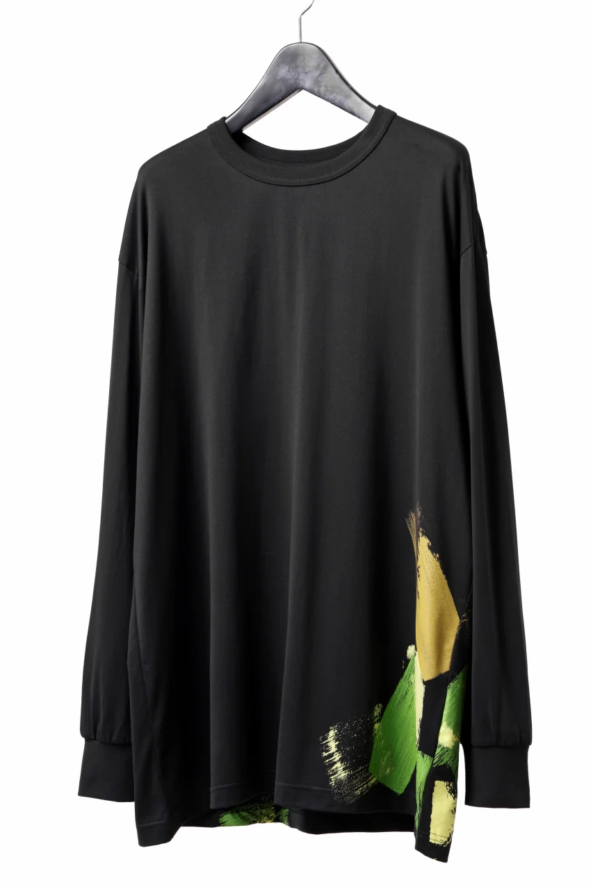 Y-3 Yohji Yamamoto GFX LONG SLEEVE TOP / SC JERSEY (BLACK) - Image 6