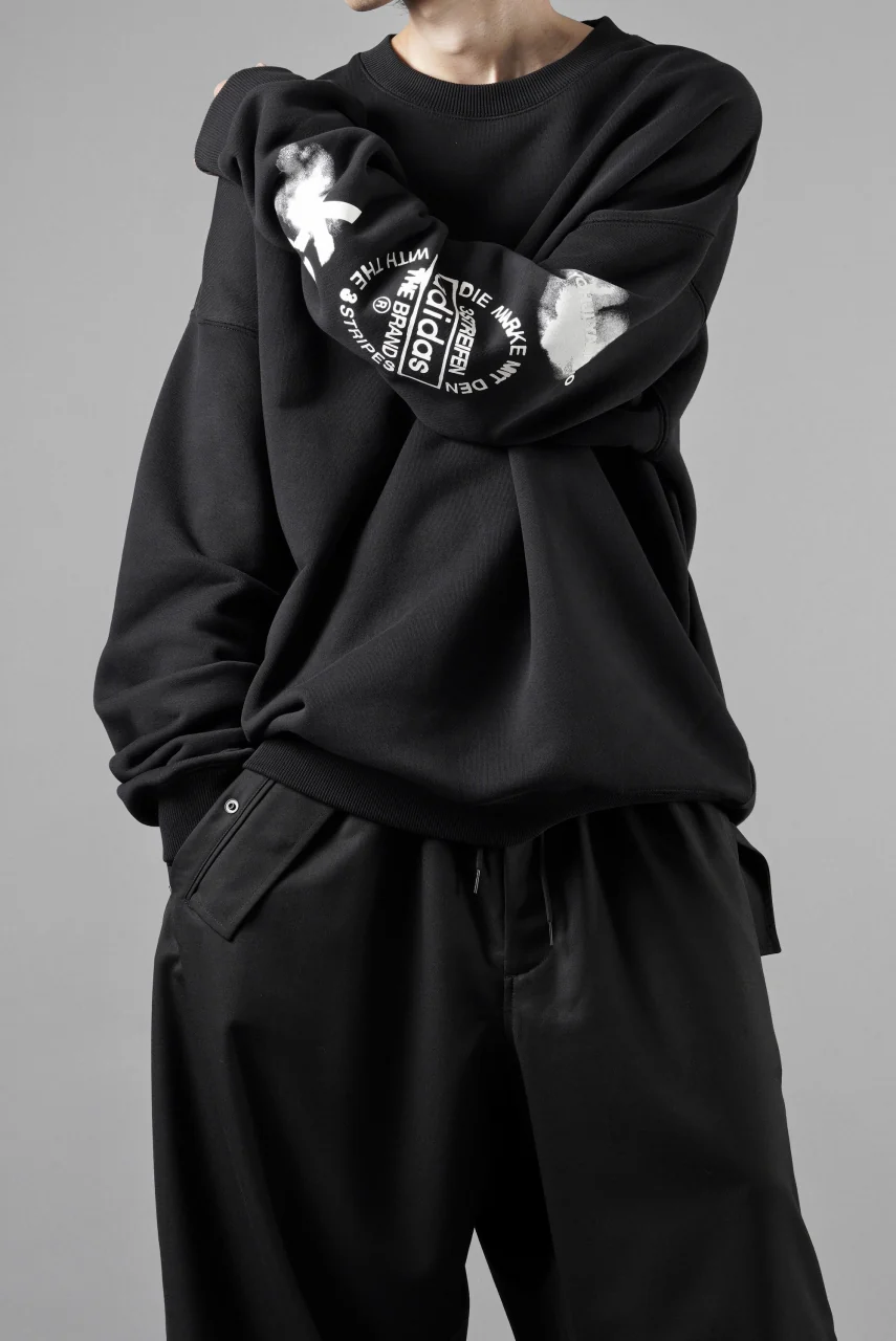 Y-3 Yohji Yamamoto GRAPHIC CREW SWEAT (BLACK) - Image 13