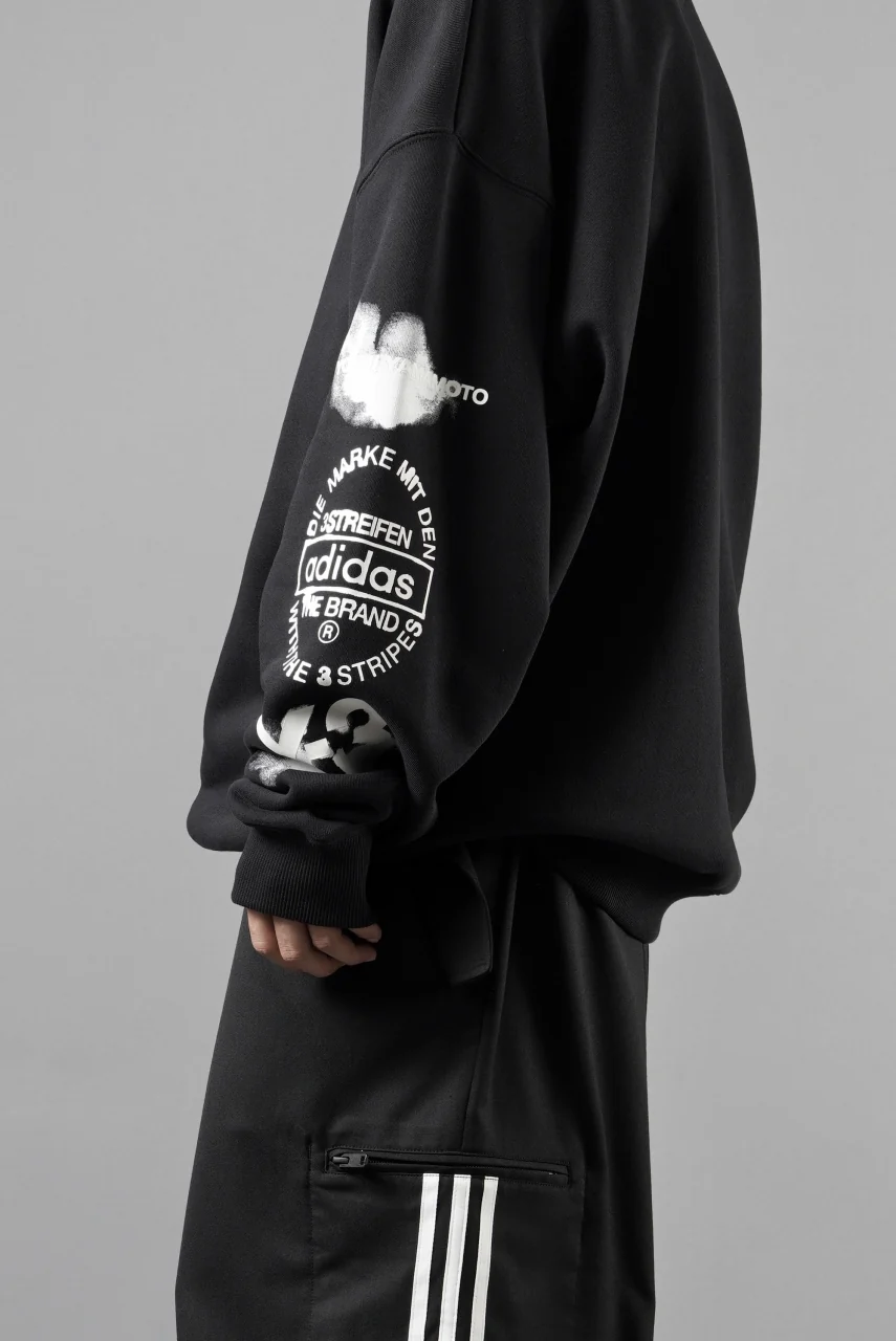 Y-3 Yohji Yamamoto GRAPHIC CREW SWEAT (BLACK) - Image 14