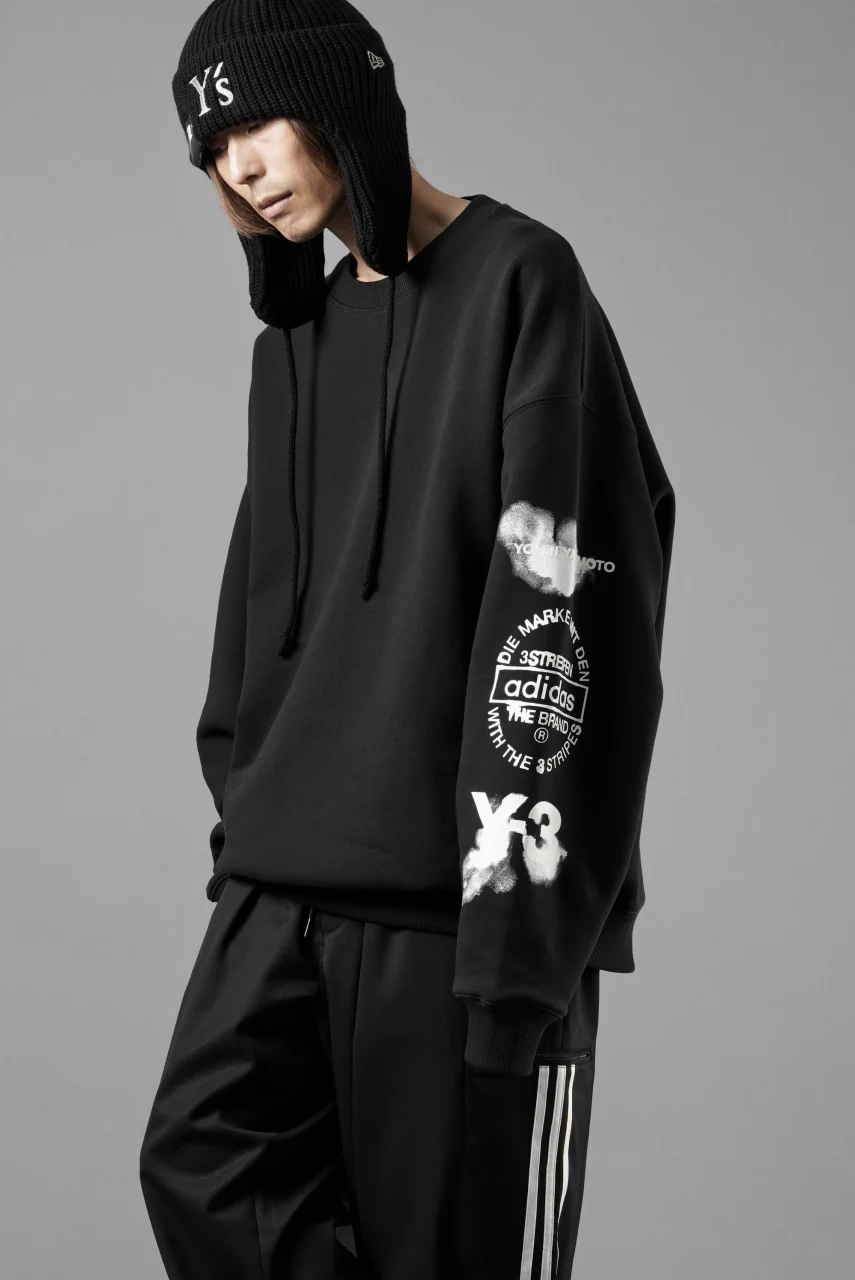 Y-3 Yohji Yamamoto GRAPHIC CREW SWEAT (BLACK) - Image 15