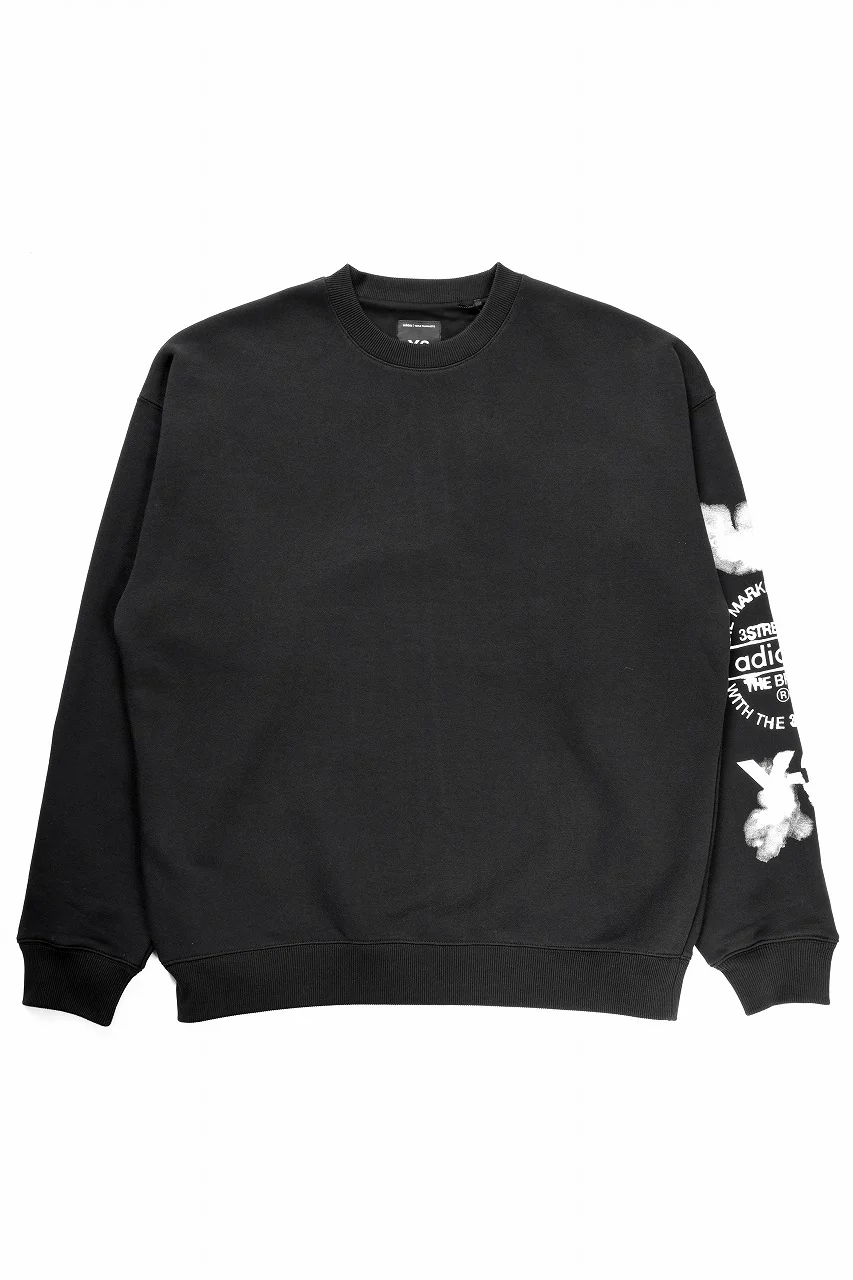 Y-3 Yohji Yamamoto GRAPHIC CREW SWEAT (BLACK) - Image 2
