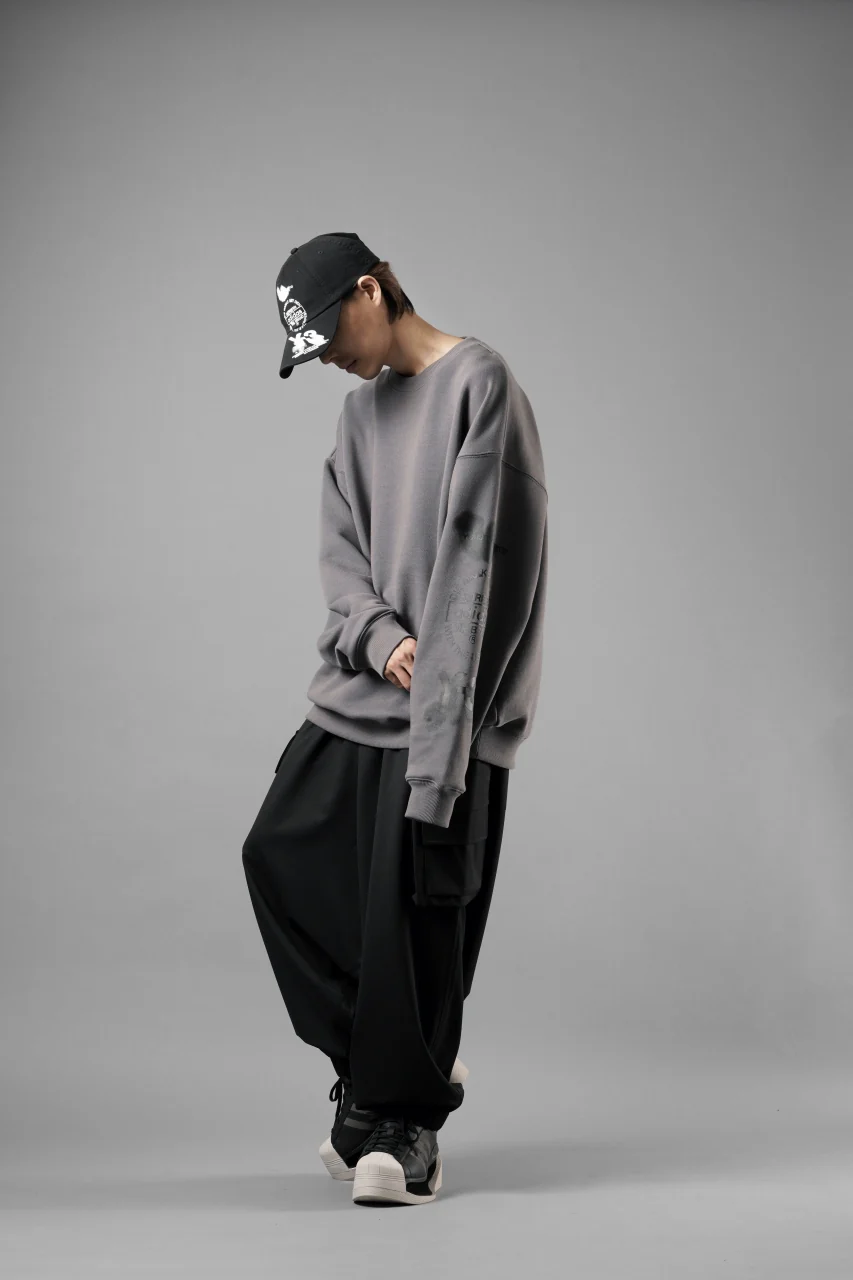 Y-3 Yohji Yamamoto GRAPHIC CREW SWEAT (GREY) - Image 13