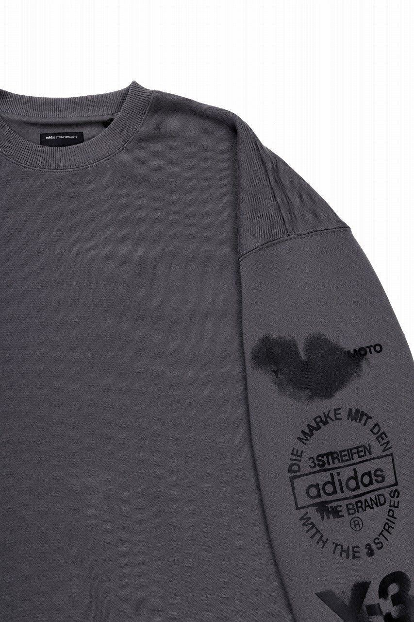 Y-3 Yohji Yamamoto GRAPHIC CREW SWEAT (GREY) - Image 6
