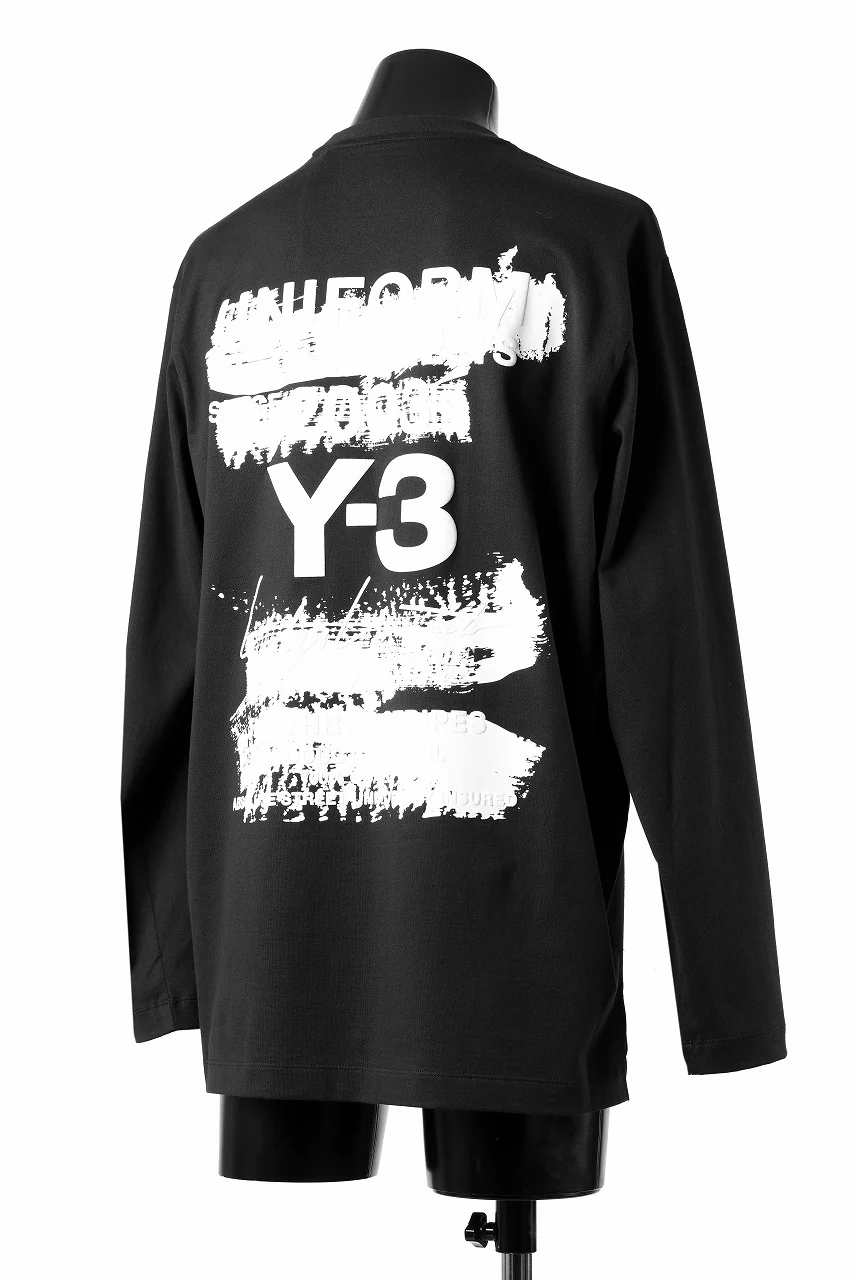 Y-3 Yohji Yamamoto GRAPHIC LONG SLEEVE TEE (BLACK) - Image 2