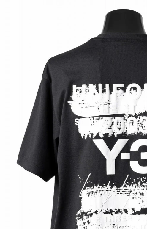 Y-3 Yohji Yamamoto GRAPHIC SHORT SLEEVE TEE (BLACK) - Image 2