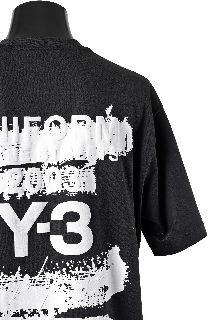 Y-3 Yohji Yamamoto GRAPHIC SHORT SLEEVE TEE (BLACK) - Image 7