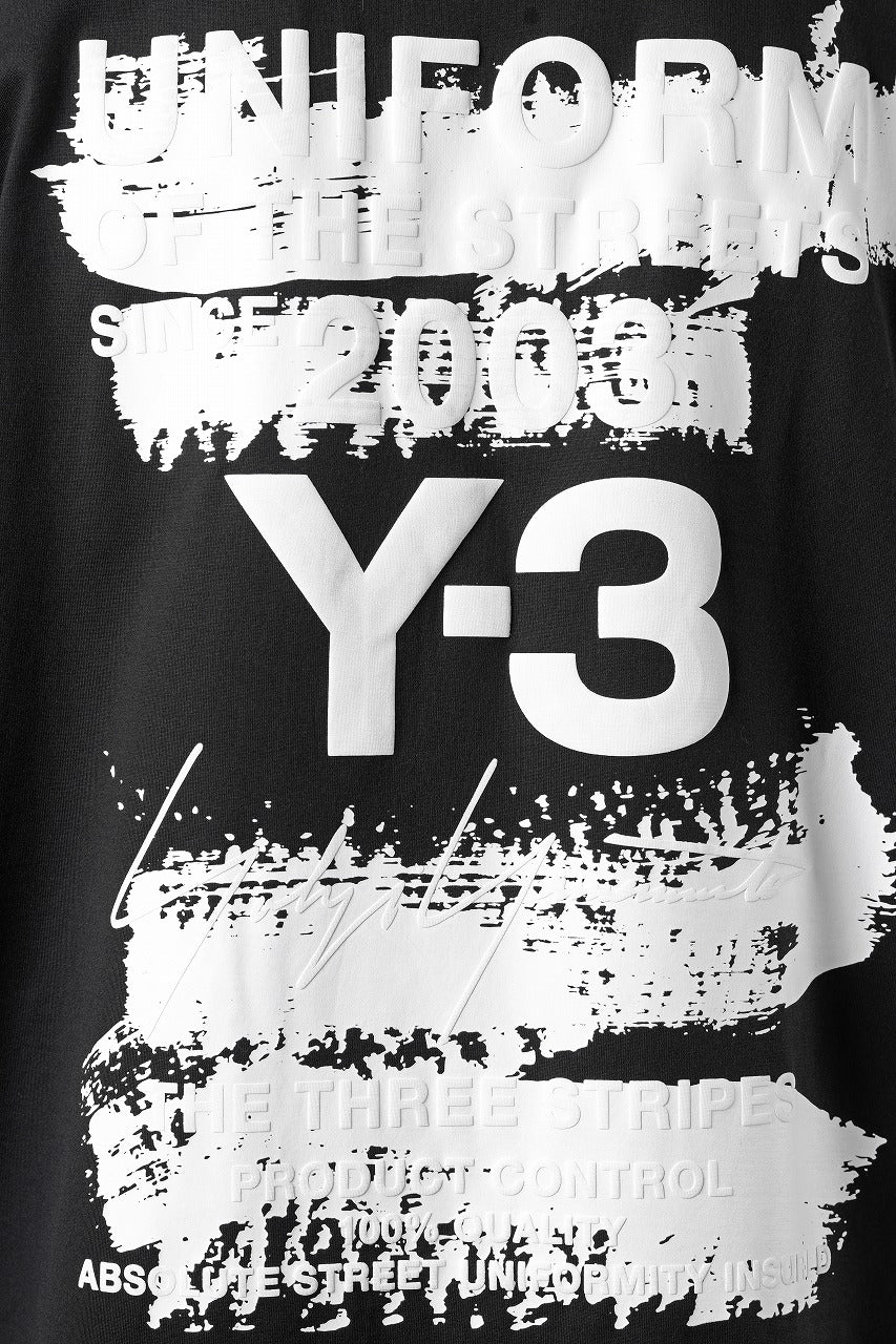 Y-3 Yohji Yamamoto GRAPHIC SHORT SLEEVE TEE (BLACK) - Image 9