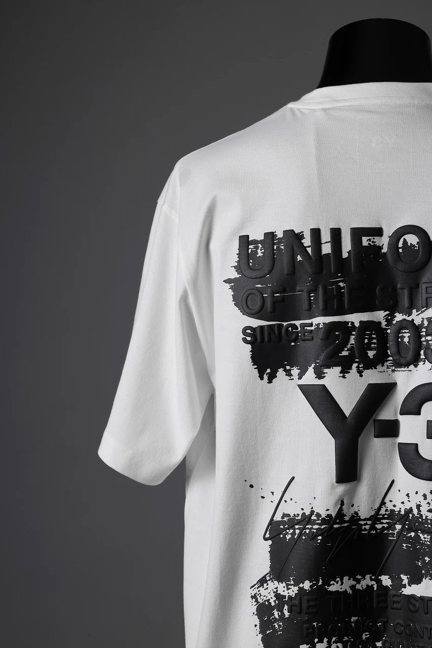 Y-3 Yohji Yamamoto GRAPHIC SHORT SLEEVE TEE (CORE WHITE) - Image 4