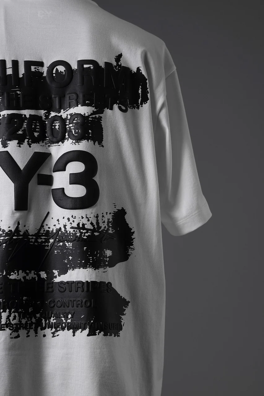 Y-3 Yohji Yamamoto GRAPHIC SHORT SLEEVE TEE (CORE WHITE) - Image 5