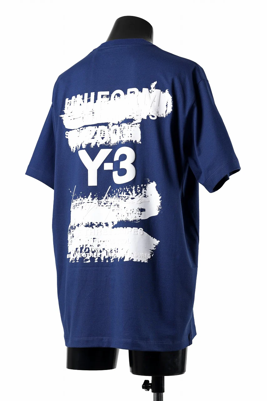 Y-3 Yohji Yamamoto GRAPHIC SHORT SLEEVE TEE (DARK BLUE) - Image 2