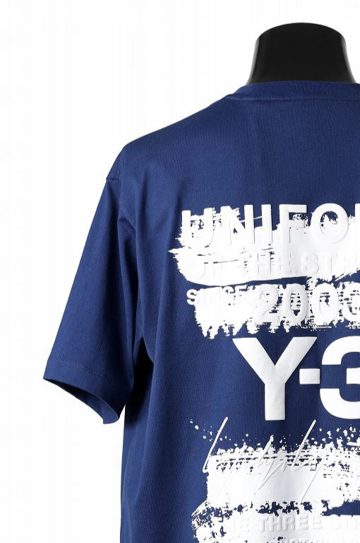 Y-3 Yohji Yamamoto GRAPHIC SHORT SLEEVE TEE (DARK BLUE) - Image 7