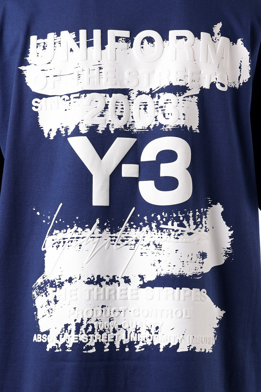 Y-3 Yohji Yamamoto GRAPHIC SHORT SLEEVE TEE (DARK BLUE) - Image 9