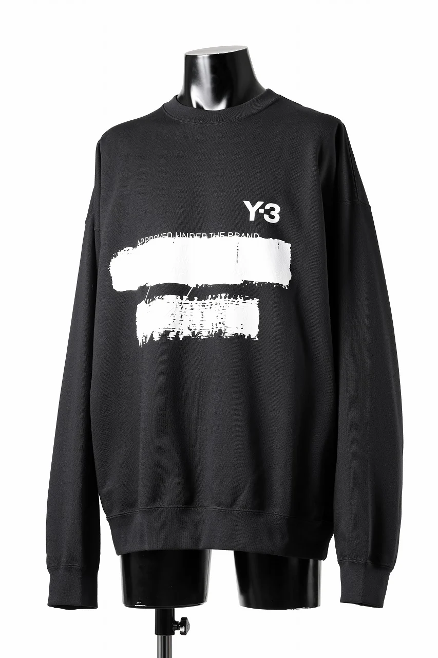 Y-3 Yohji Yamamoto GRAPHIC SWEAT CREW (BLACK) - Image 2