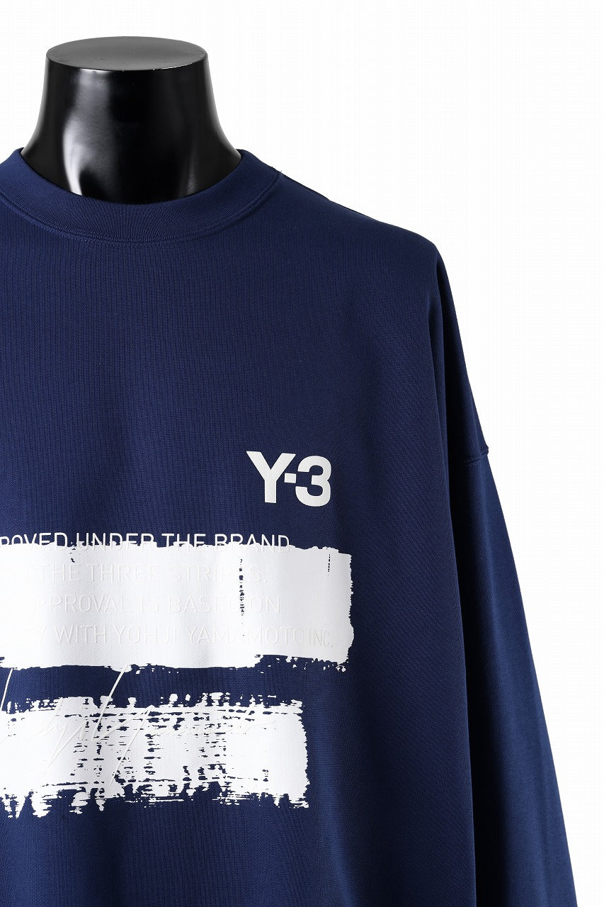 Y-3 Yohji Yamamoto GRAPHIC SWEAT CREW (DARK BLUE) - Image 5