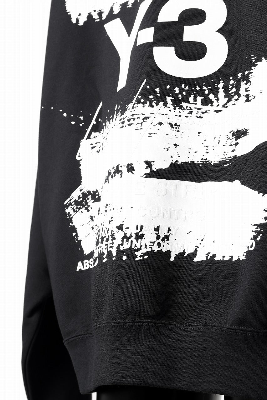 Y-3 Yohji Yamamoto GRAPHIC SWEAT HOODIE (BLACK) - Image 10