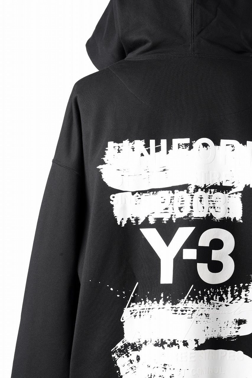 Y-3 Yohji Yamamoto GRAPHIC SWEAT HOODIE (BLACK) - Image 8