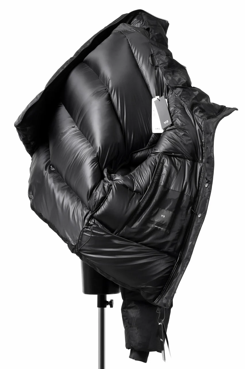 Y-3 Yohji Yamamoto GRAPHICS PUFFER JACKET / PERTEX® (BLACK) - Image 9