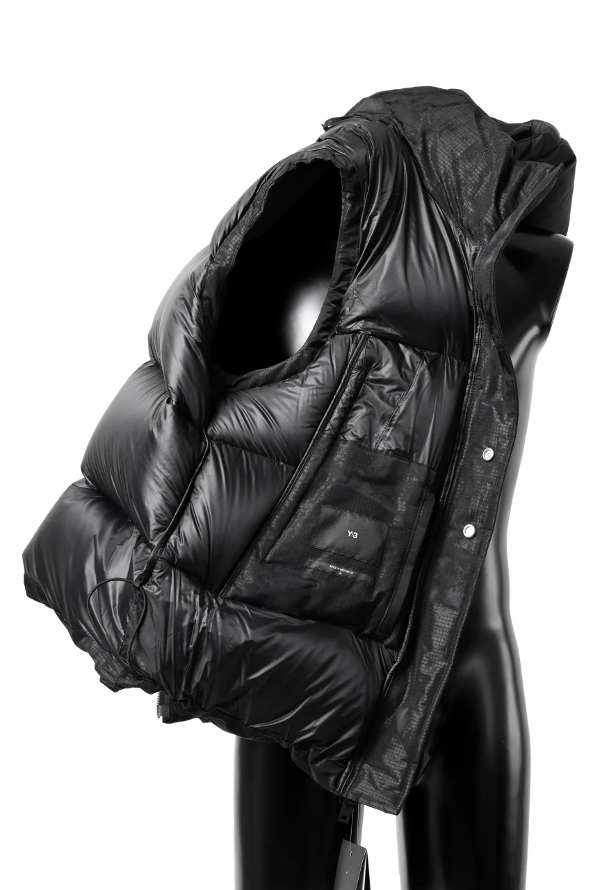Y-3 Yohji Yamamoto GRAPHICS PUFFER VEST / PERTEX® (BLACK) - Image 8