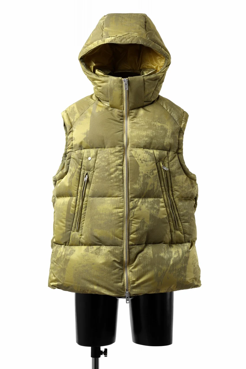 Y-3 Yohji Yamamoto GRAPHICS PUFFER VEST / PERTEX® (YELOOW + BLACK)