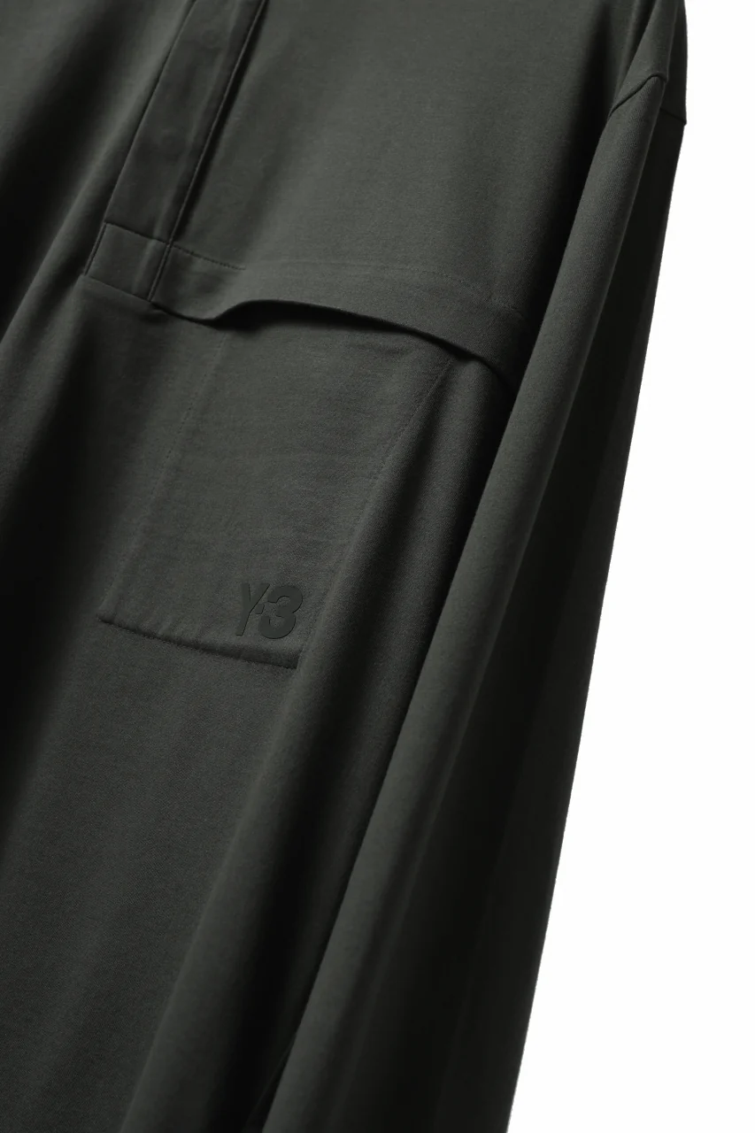 Y-3 Yohji Yamamoto HENLEY NECK LS TOPS / BCI JERSEY (NIGHT CARGO) - Image 12
