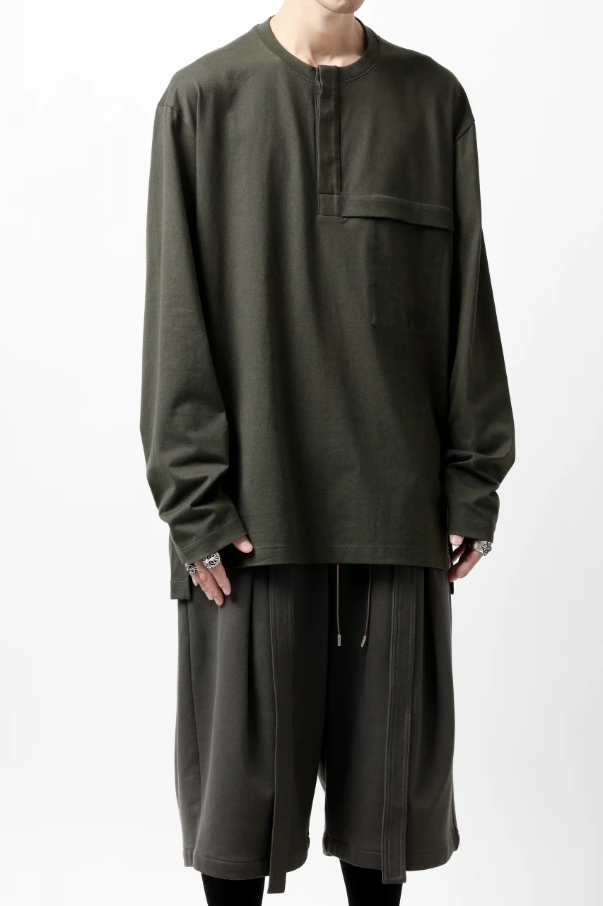 Y-3 Yohji Yamamoto HENLEY NECK LS TOPS / BCI JERSEY (NIGHT CARGO) - Image 17