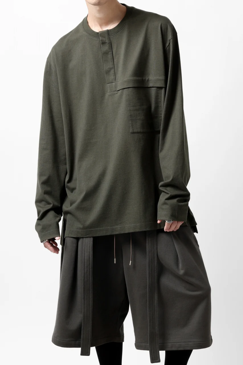 Y-3 Yohji Yamamoto HENLEY NECK LS TOPS / BCI JERSEY (NIGHT CARGO) - Image 18