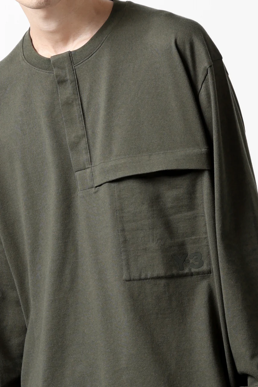 Y-3 Yohji Yamamoto HENLEY NECK LS TOPS / BCI JERSEY (NIGHT CARGO) - Image 26