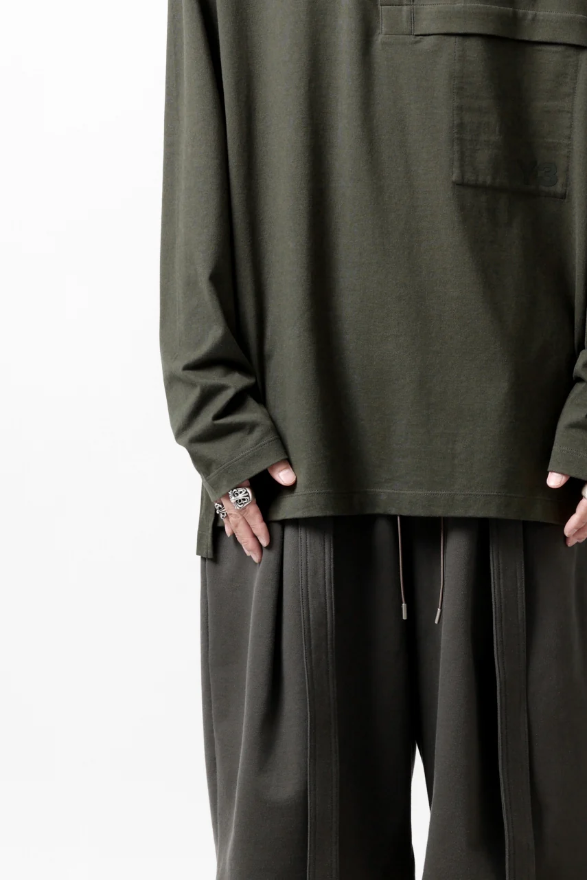 Y-3 Yohji Yamamoto HENLEY NECK LS TOPS / BCI JERSEY (NIGHT CARGO) - Image 30