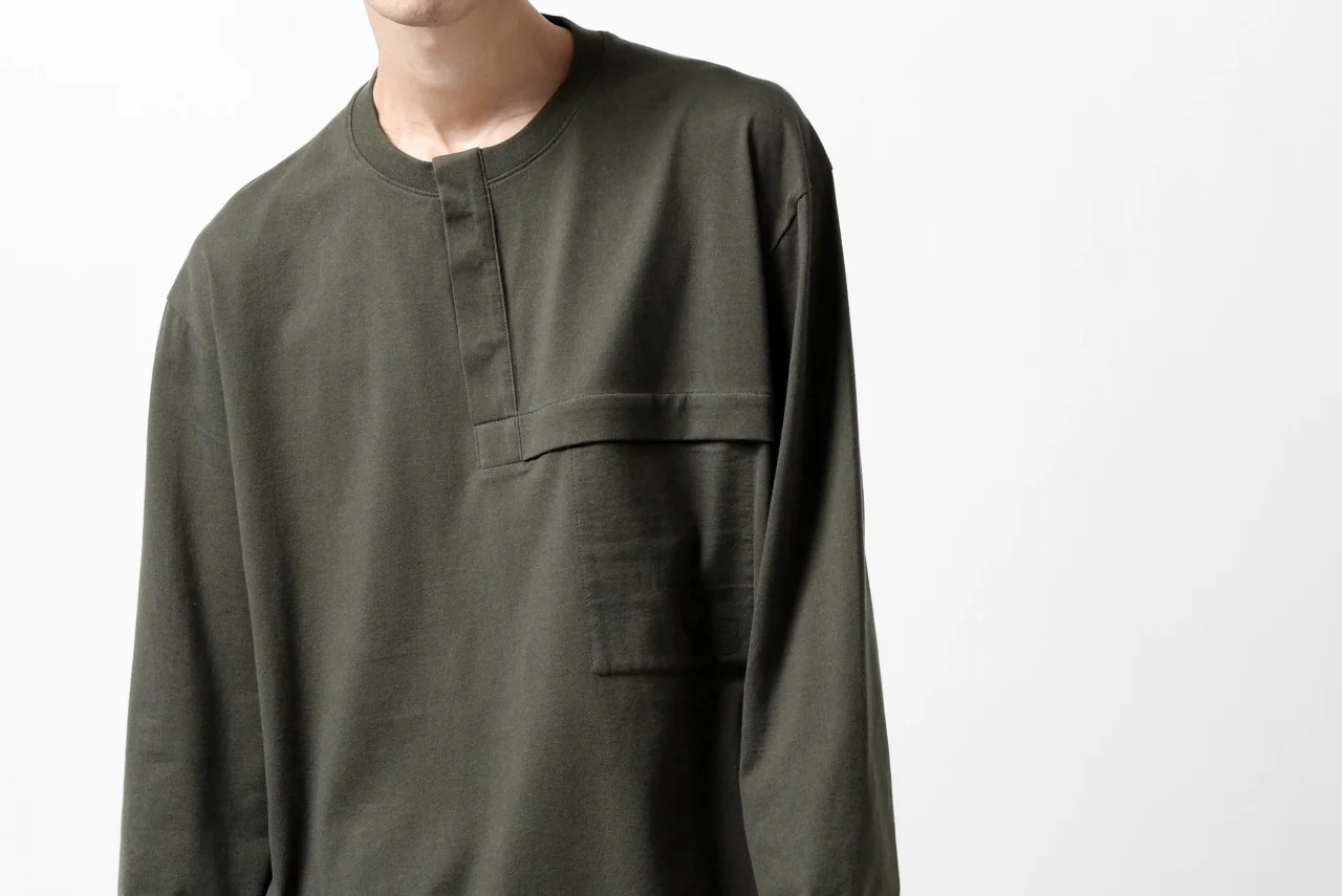 Y-3 Yohji Yamamoto HENLEY NECK LS TOPS / BCI JERSEY (NIGHT CARGO) - Image 33