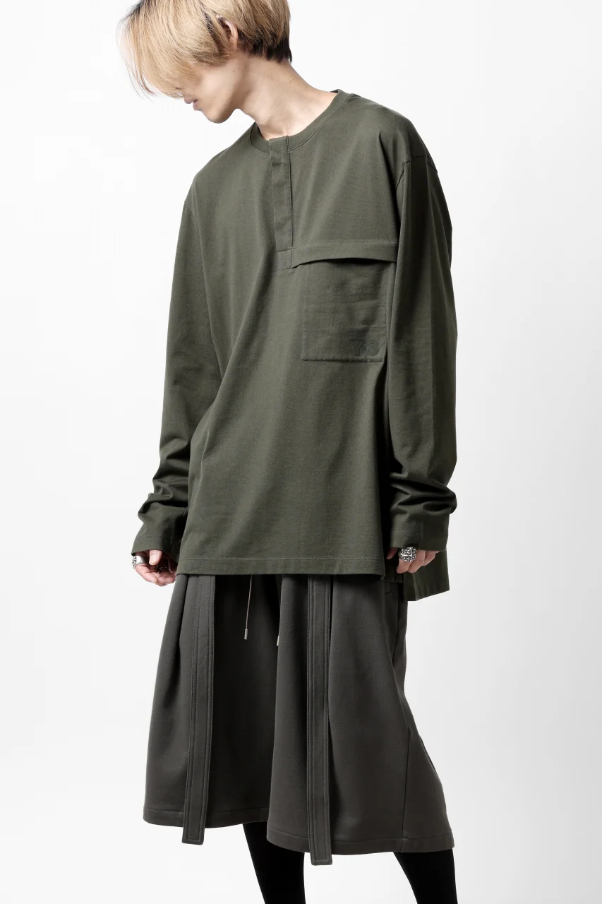 Y-3 Yohji Yamamoto HENLEY NECK LS TOPS / BCI JERSEY (NIGHT CARGO) - Image 5
