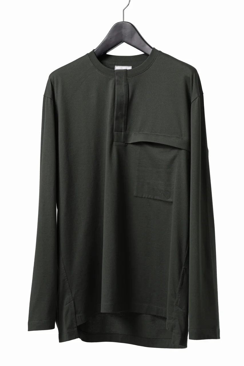Y-3 Yohji Yamamoto HENLEY NECK LS TOPS / BCI JERSEY (NIGHT CARGO) - Image 8