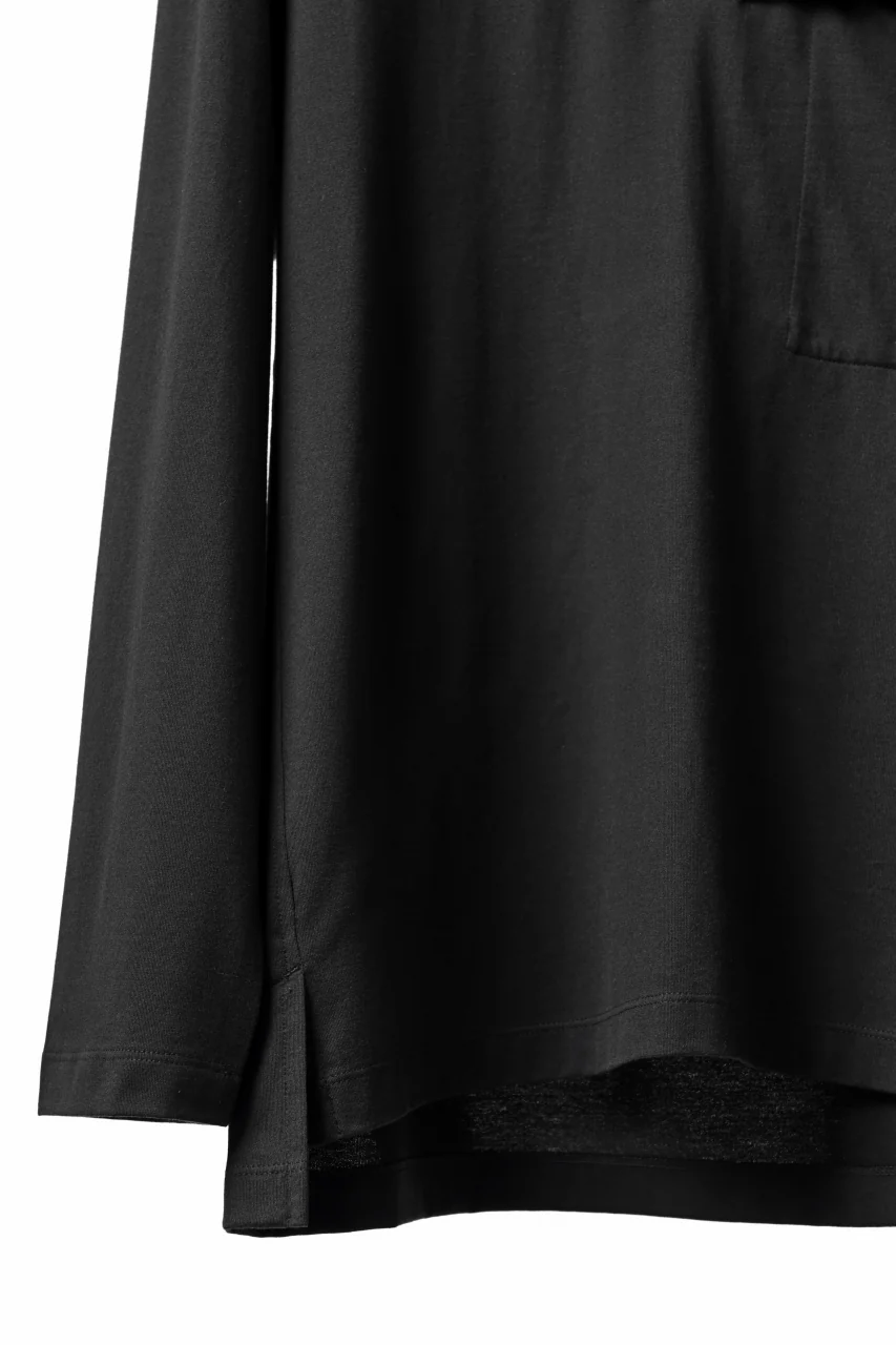 Y-3 Yohji Yamamoto HENLEY NECK LS TOPS / BCI JERSEY (BLACK) - Image 10