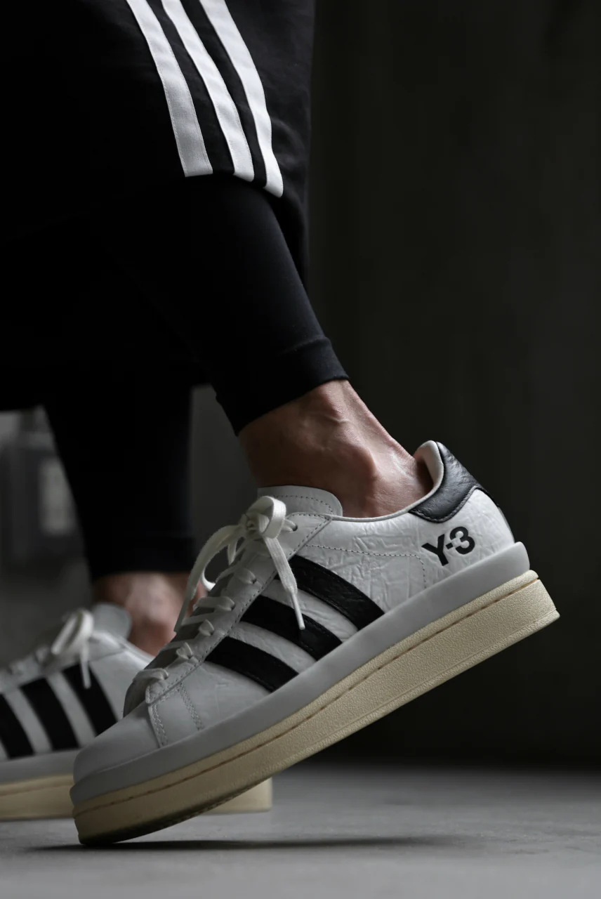 Y-3 Yohji Yamamoto HICHO LOW SNEAKERS (WHITE/BLACK/GREY) - Image 46