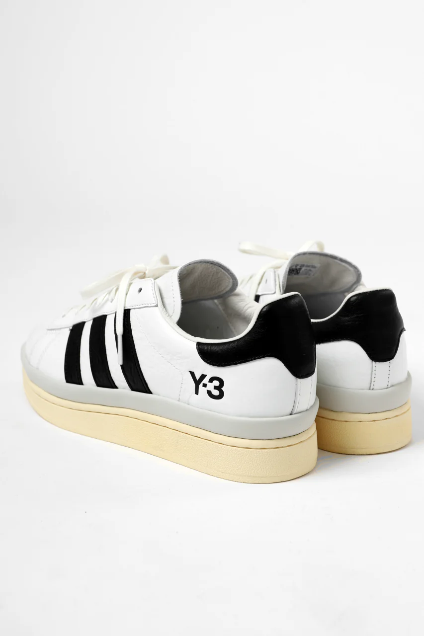 Y-3 Yohji Yamamoto HICHO LOW SNEAKERS (WHITE/BLACK/GREY) - Image 7