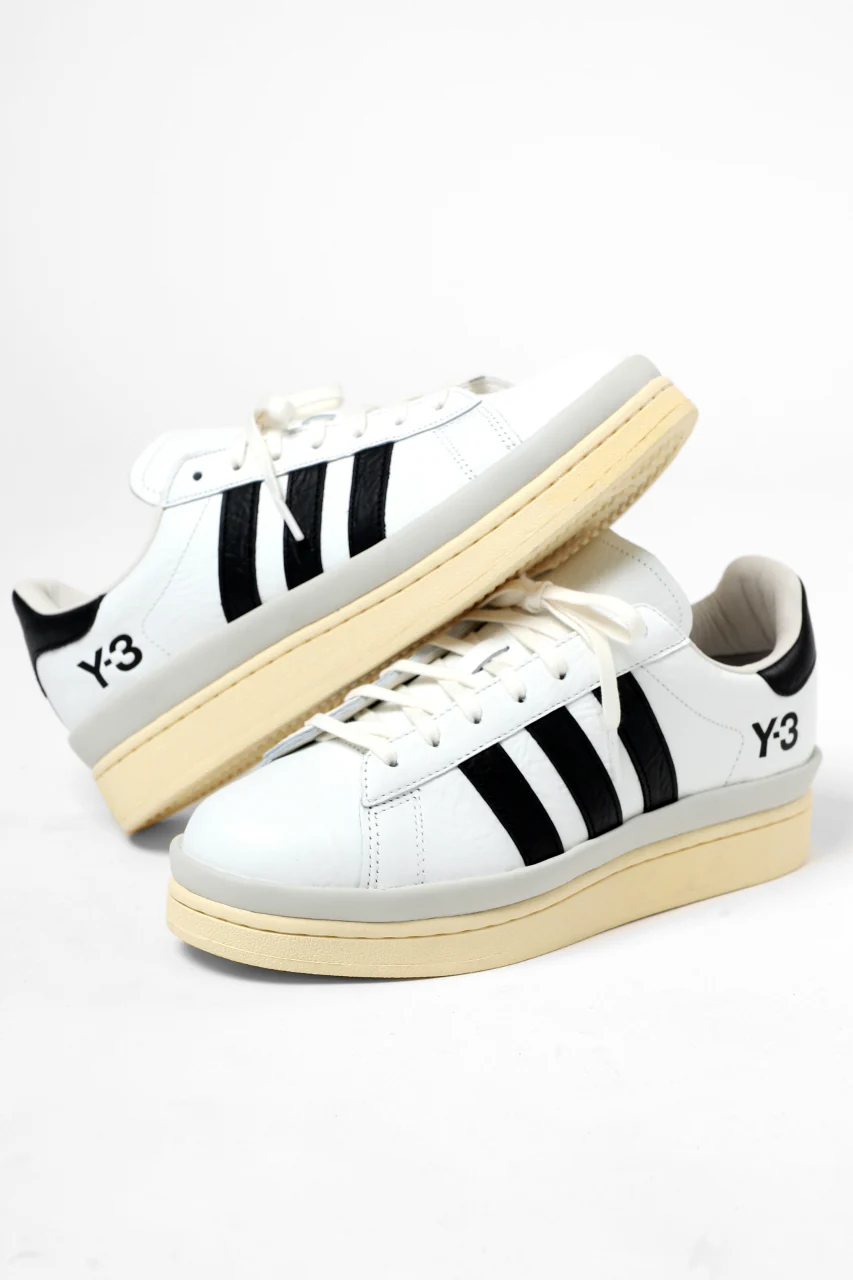 Y-3 Yohji Yamamoto HICHO LOW SNEAKERS (WHITE/BLACK/GREY) - Image 9