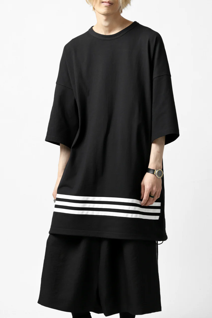 Y-3 Yohji Yamamoto HORIZONTAL STRIPES LOOSEY TOPS (BLACK) - Image 2