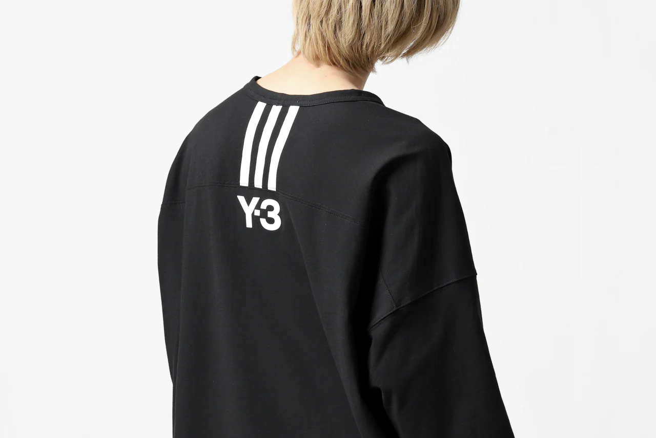 Y-3 Yohji Yamamoto HORIZONTAL STRIPES LOOSEY TOPS (BLACK) - Image 38