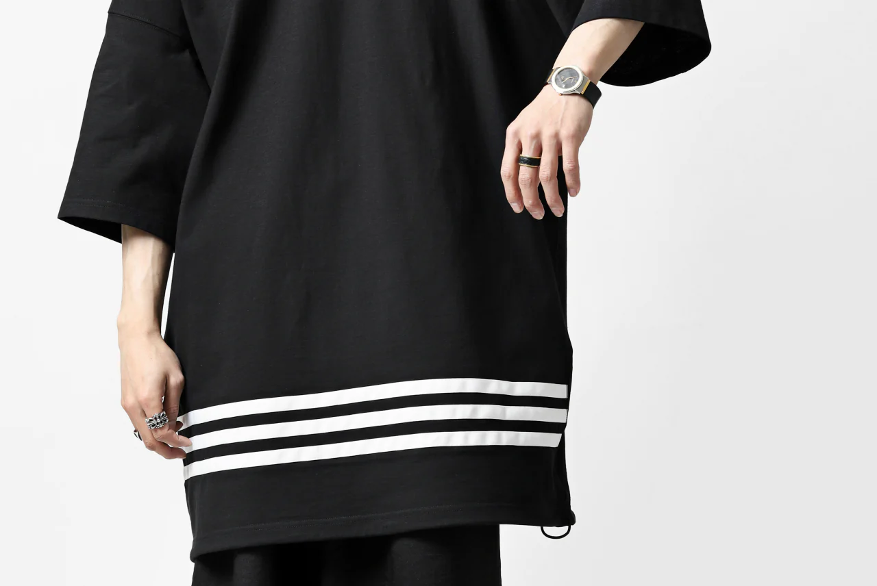 Y-3 Yohji Yamamoto HORIZONTAL STRIPES LOOSEY TOPS (BLACK) - Image 39