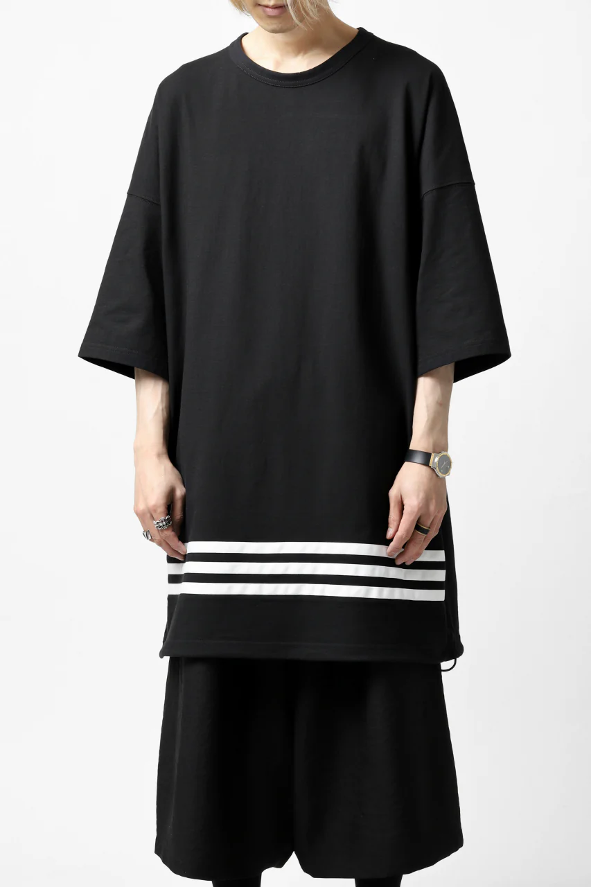 Y-3 Yohji Yamamoto HORIZONTAL STRIPES LOOSEY TOPS (BLACK) - Image 4
