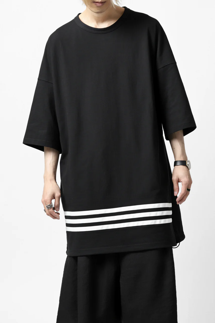 Y-3 Yohji Yamamoto HORIZONTAL STRIPES LOOSEY TOPS (BLACK) - Image 6