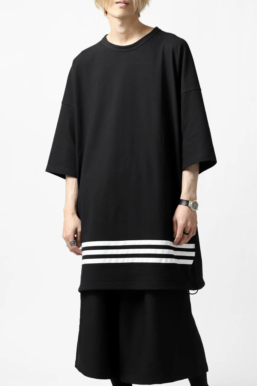 Y-3 Yohji Yamamoto HORIZONTAL STRIPES LOOSEY TOPS (BLACK) - Image 7